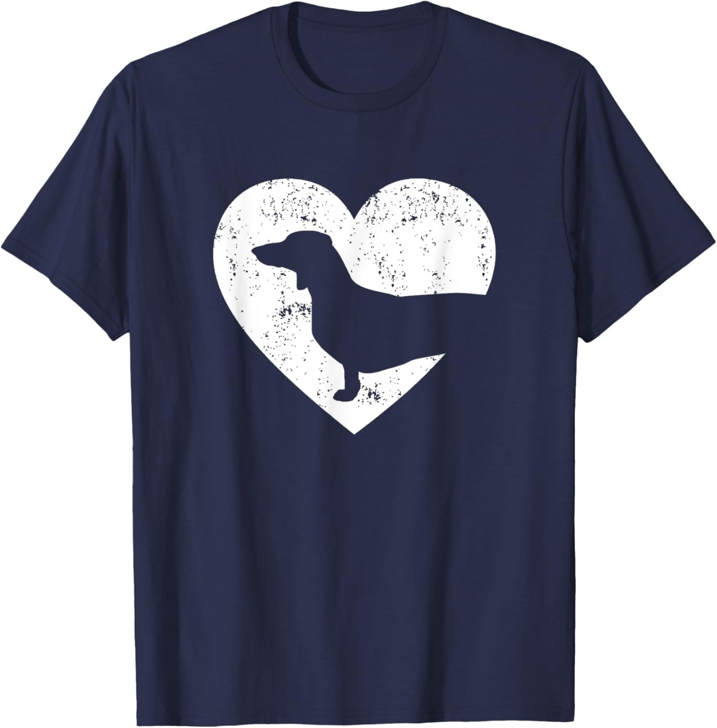 Cute Dachshund Heart Dachshund Dog Valentines Day Men Women T-Shirt - T-Shirt | Navy