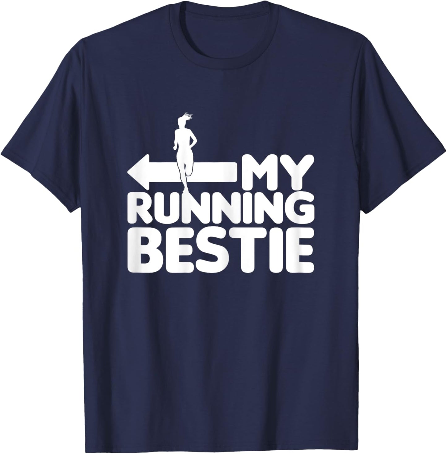 My Running Bestie - Funny Friends Set 2/2 pointing left T-Shirt - T-Shirt | Navy