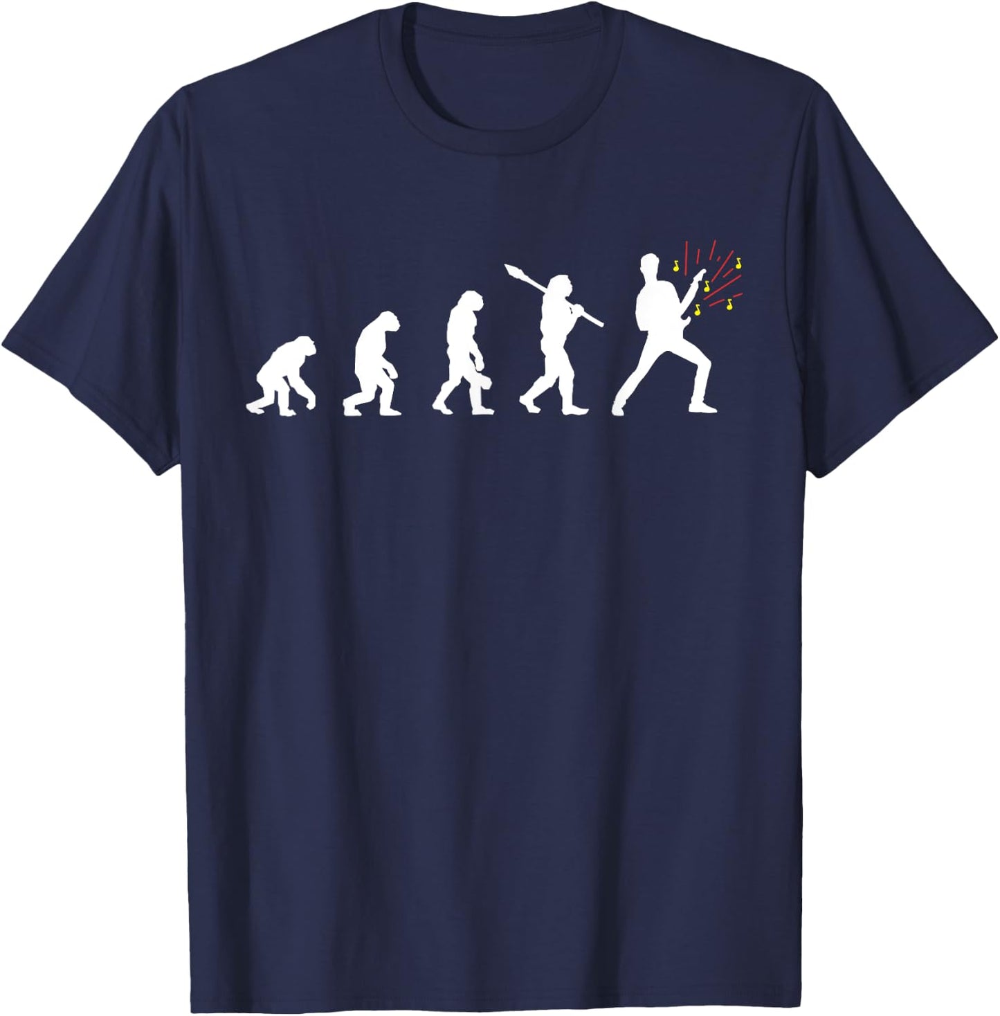 Evolution Of Man Guitar, Rock Shirt, Guitarist Gift T-Shirt - T-Shirt | Navy