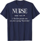Nurse First Person You See Watch This Quote Funny nurse , Small, Black T-Shirt - T-Shirt | Navy
