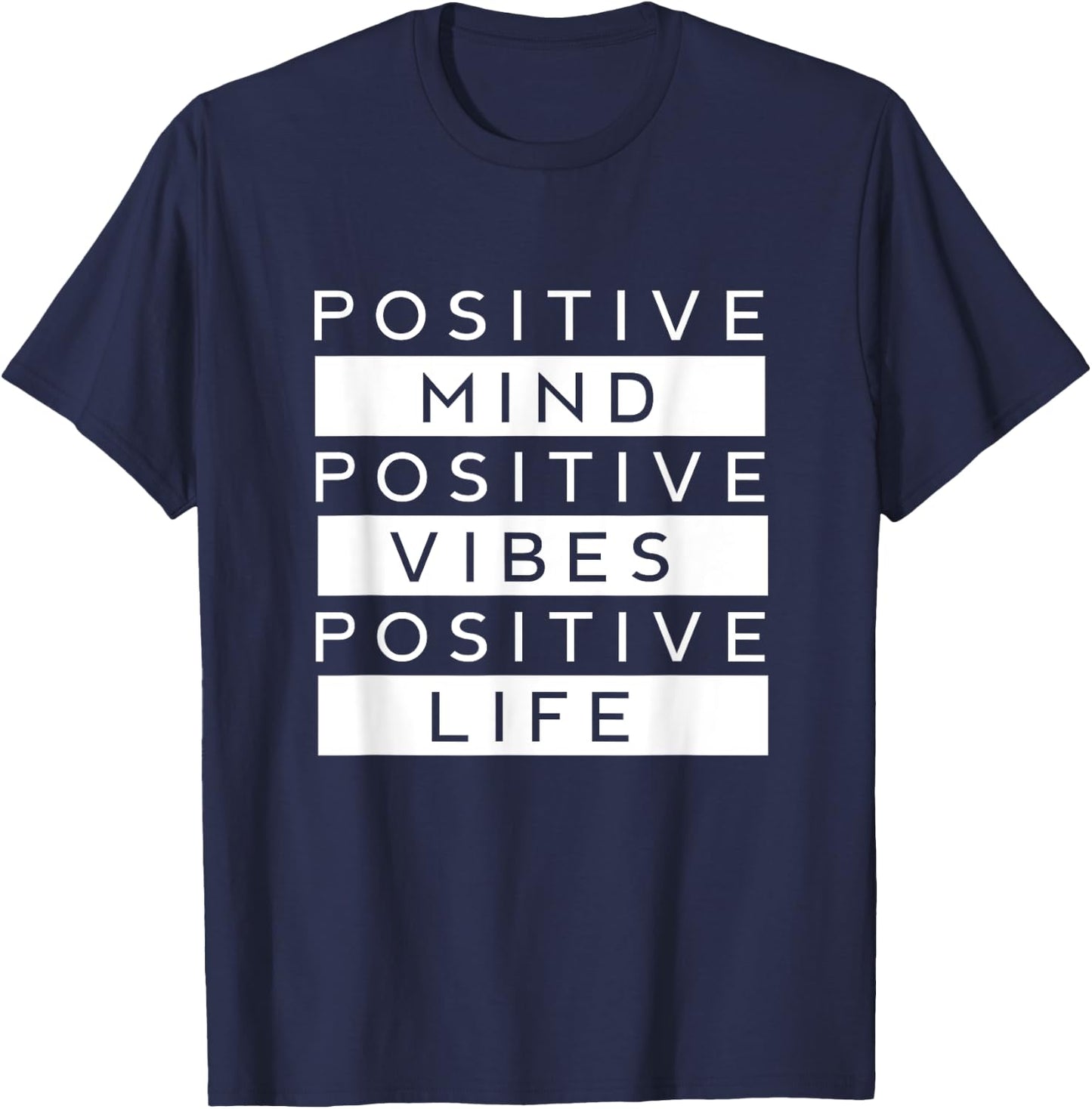 Positive mind, vibes and life Love Peace Namaste T-Shirt - T-Shirt | Navy