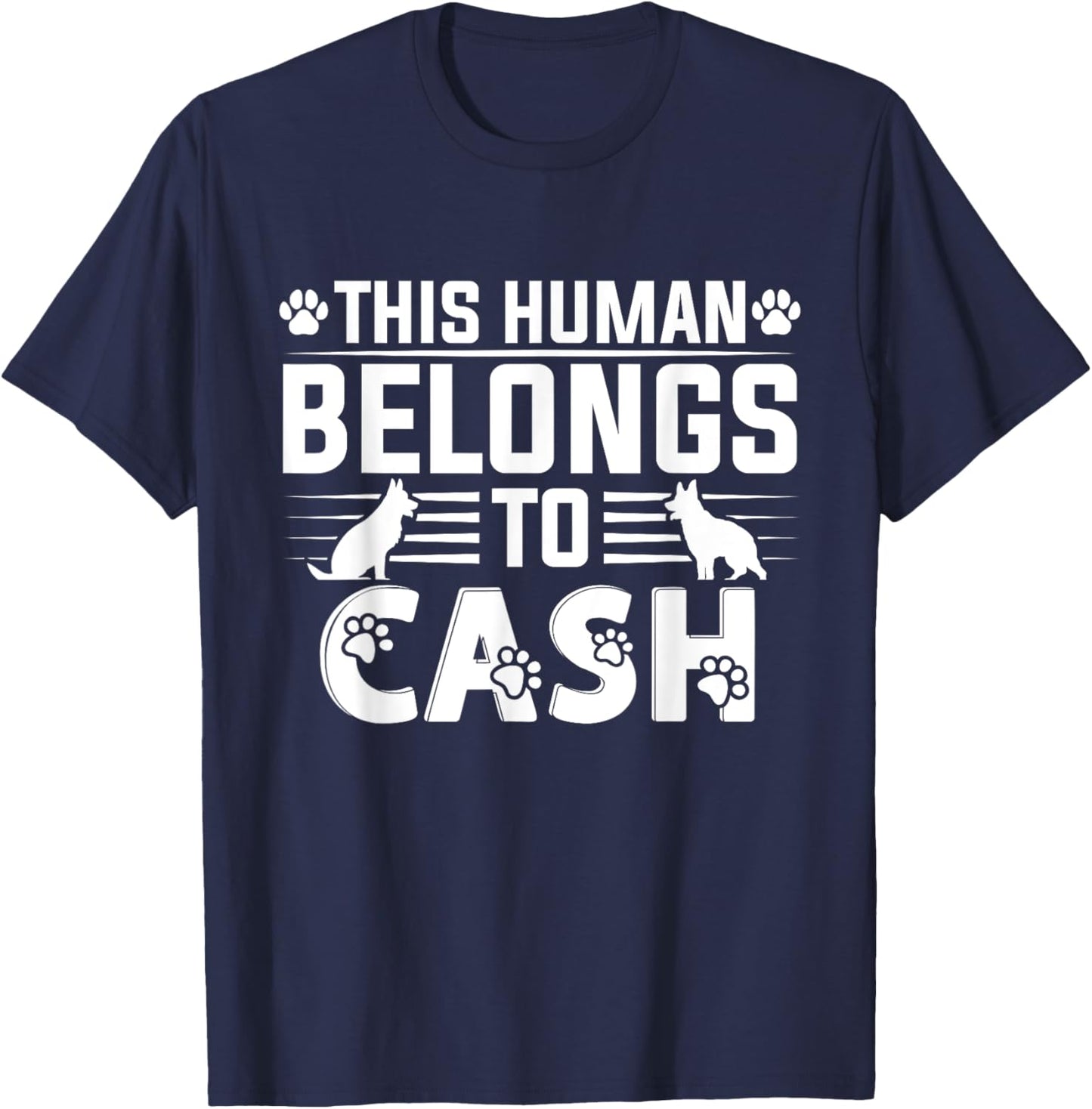 Dog Name Cash Personalized Gift Pet Dog Cash T-Shirt - T-Shirt | Navy