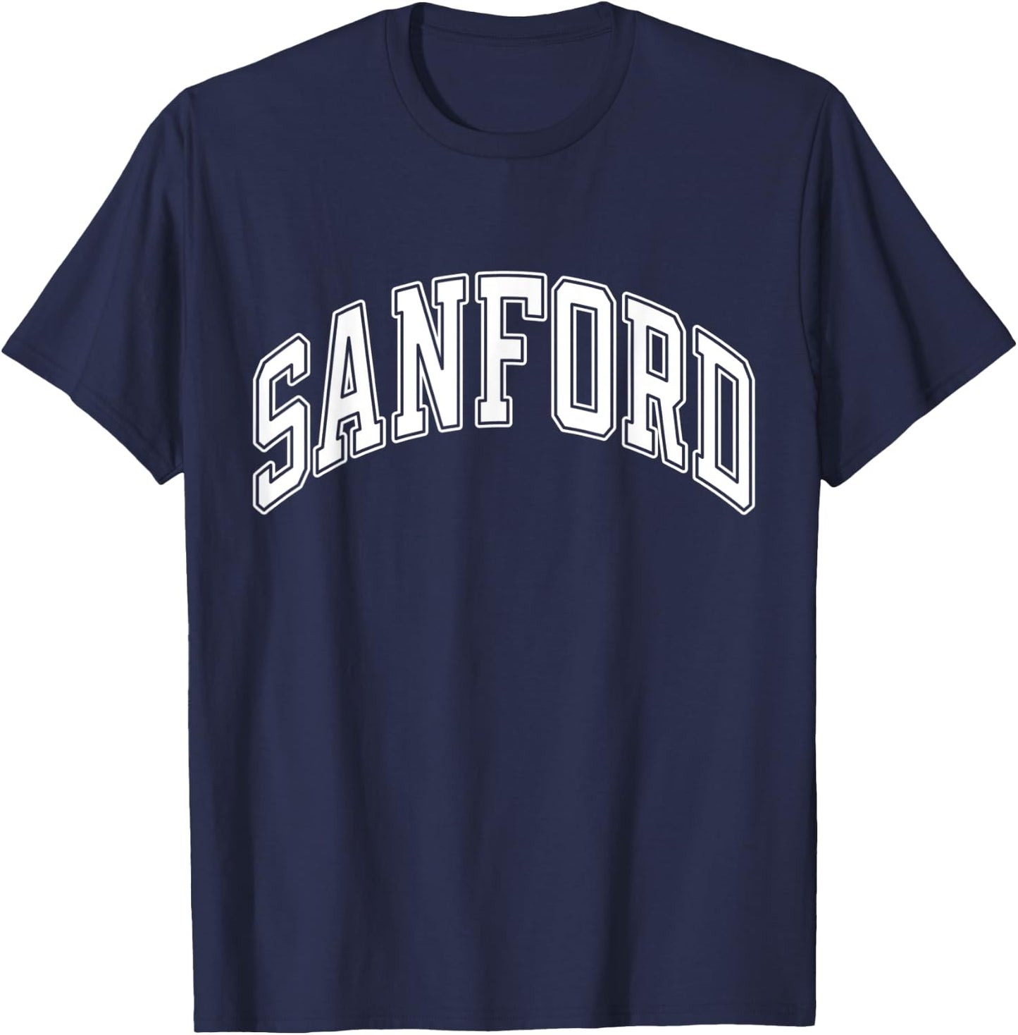Sanford Florida FL Varsity Style White Text T-Shirt - T-Shirt | Navy