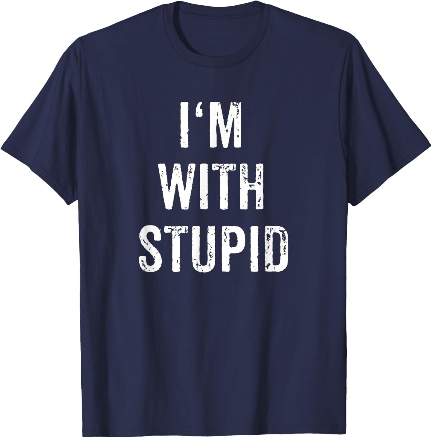 I'm With Stupid Couple Best Friend Part 1 Matching Set T-Shirt - T-Shirt | Navy
