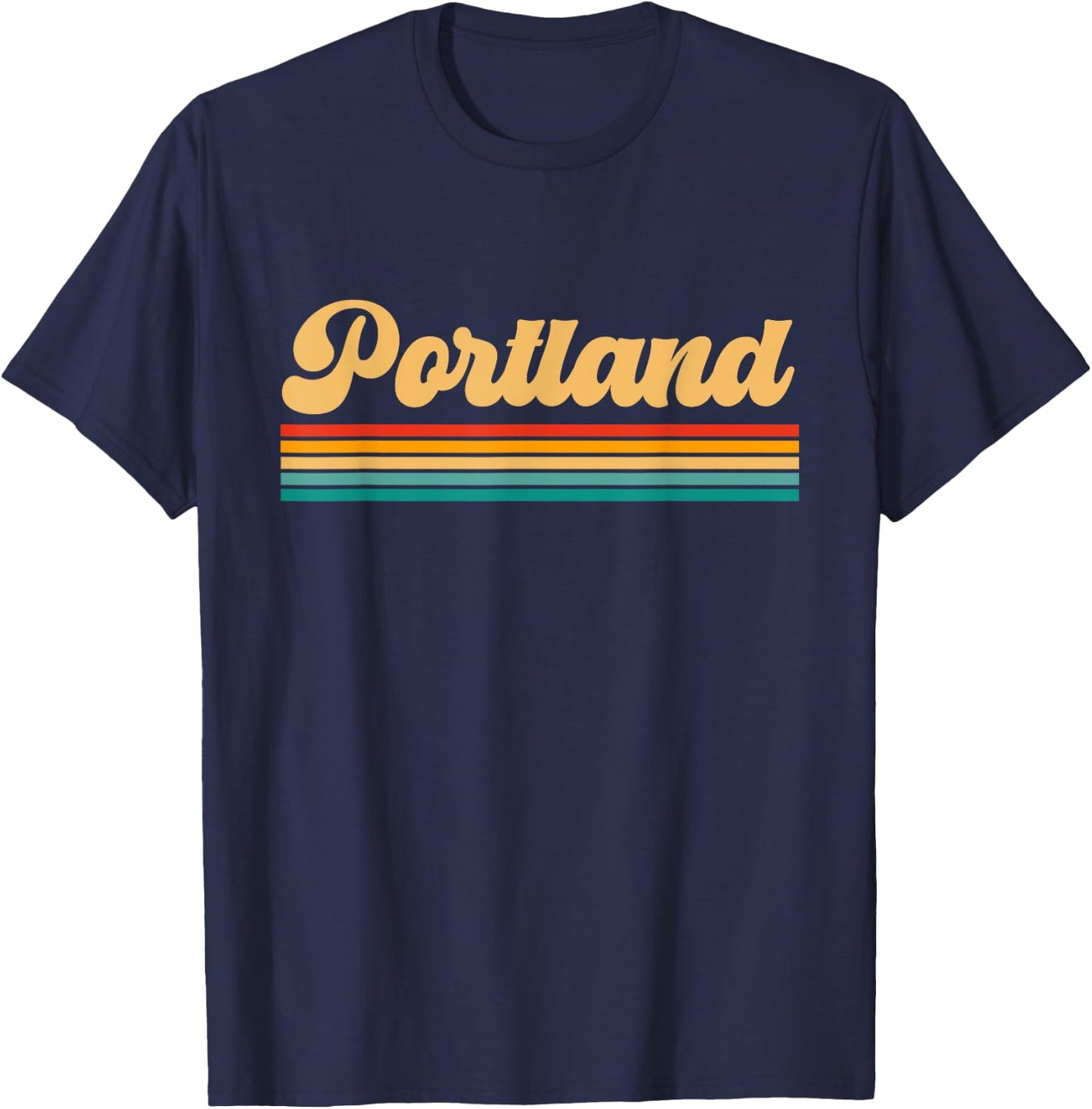 Retro Portland Oregon T-Shirt - T-Shirt | Navy