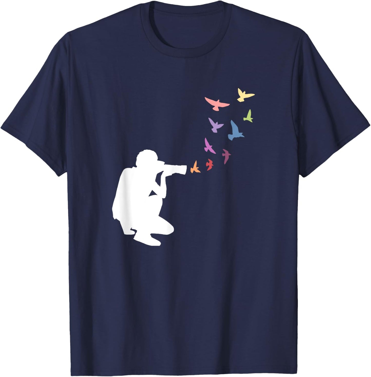 Photography nature birds on camera T-Shirt - T-Shirt | Navy