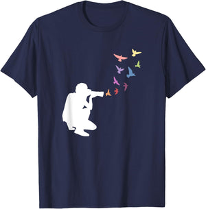 Photography nature birds on camera T-Shirt - T-Shirt | Navy