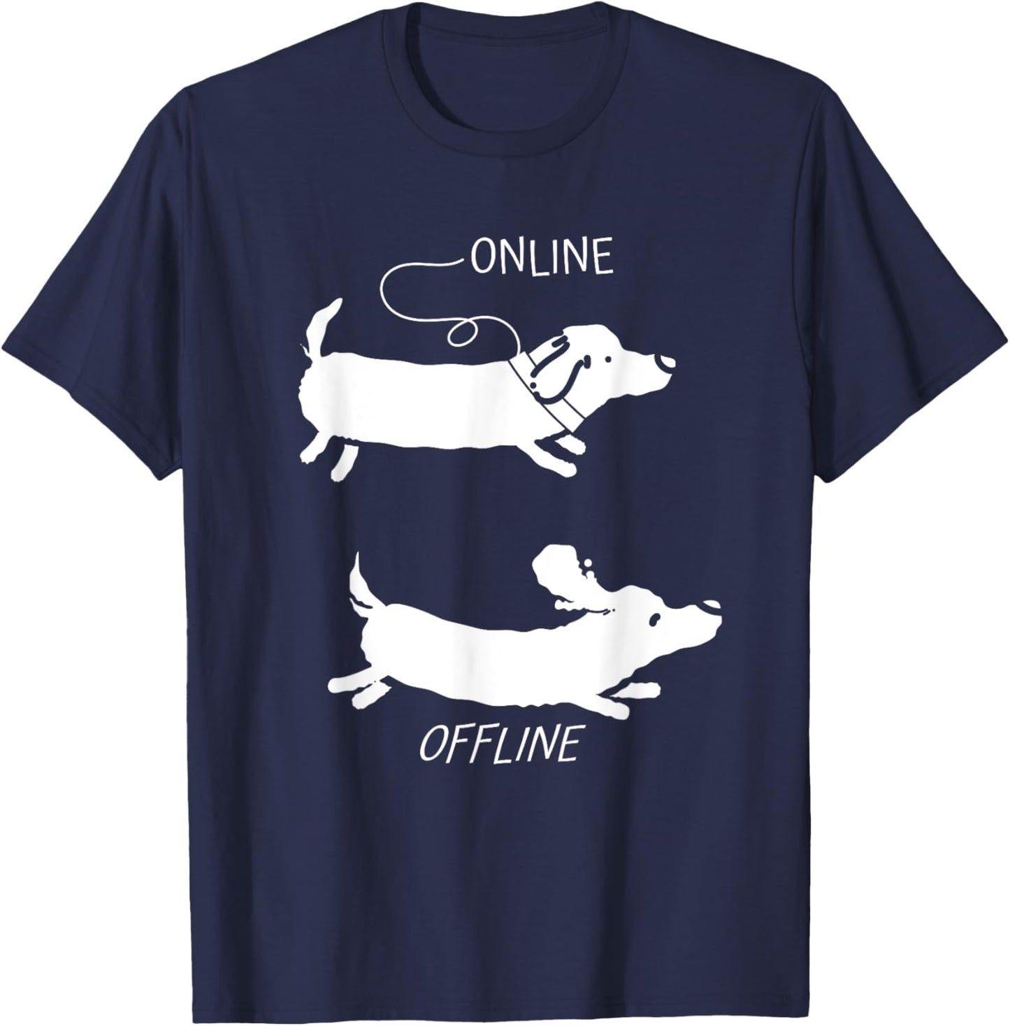 Rough-haired Dachshund Online Offline Dog Dachshund T-Shirt - T-Shirt | Navy