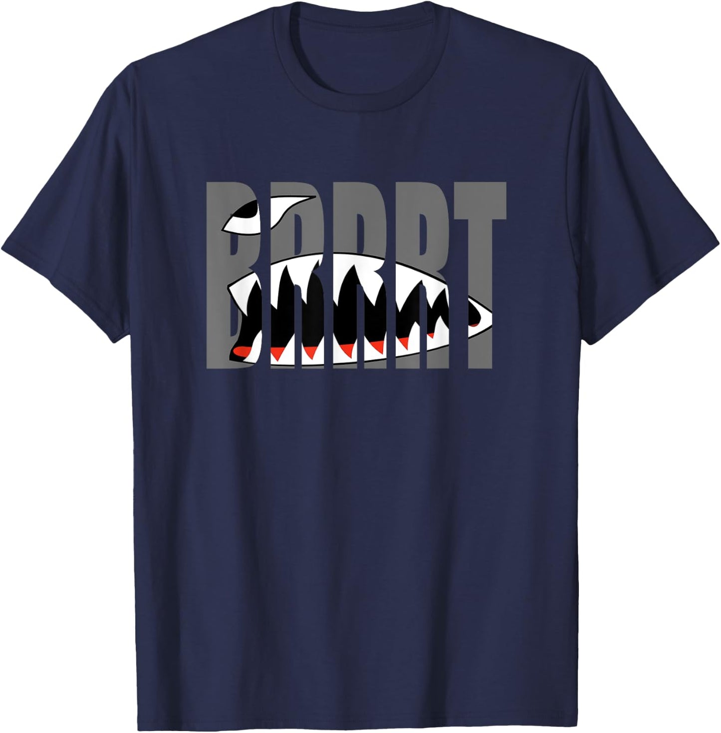 Fairchild A10 A-10 Thunderbolt Warthog Brrrt Shark mouth T-Shirt - T-Shirt | Navy