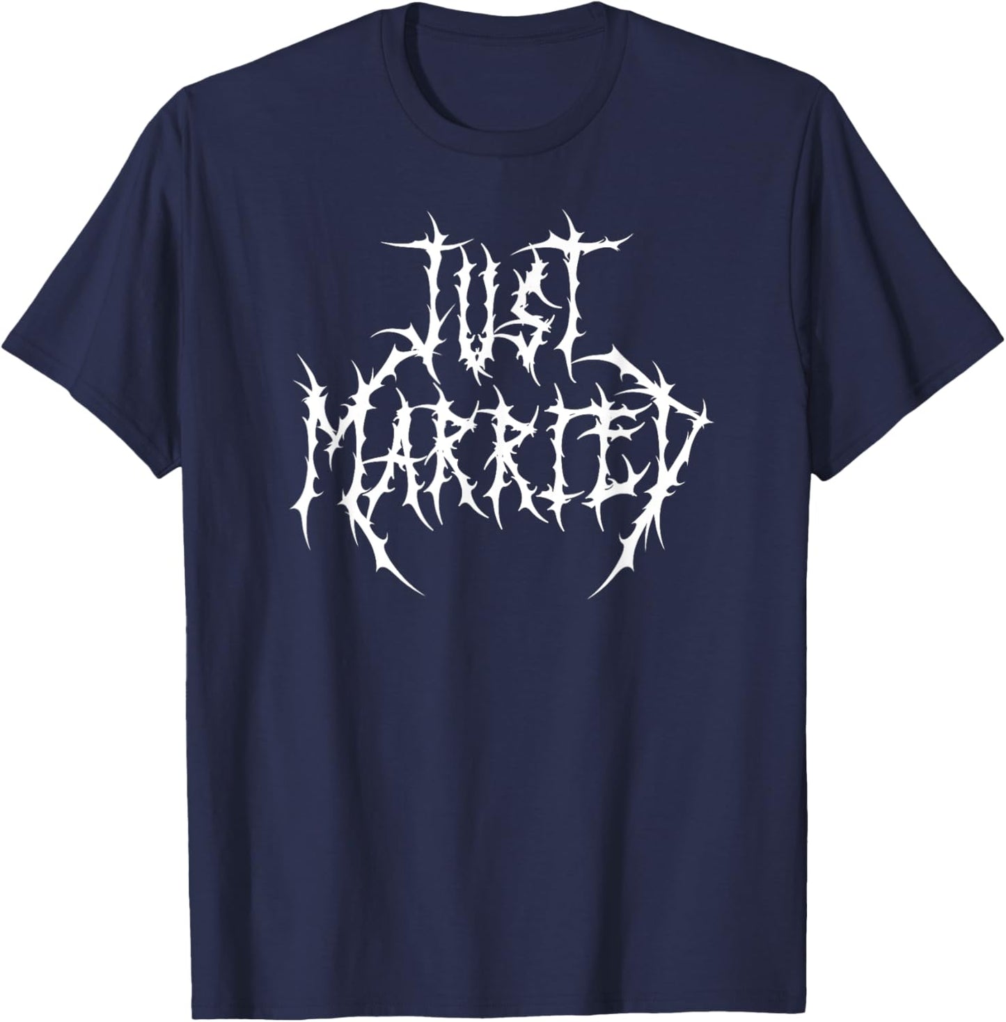 Just Married Heavy Metal Deathcore T-Shirt - T-Shirt | Navy