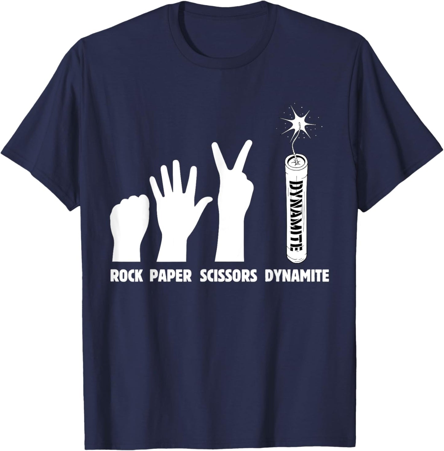 Paper Rock Scissors Dynamite | Explosive Demolition T-Shirt - T-Shirt | Navy