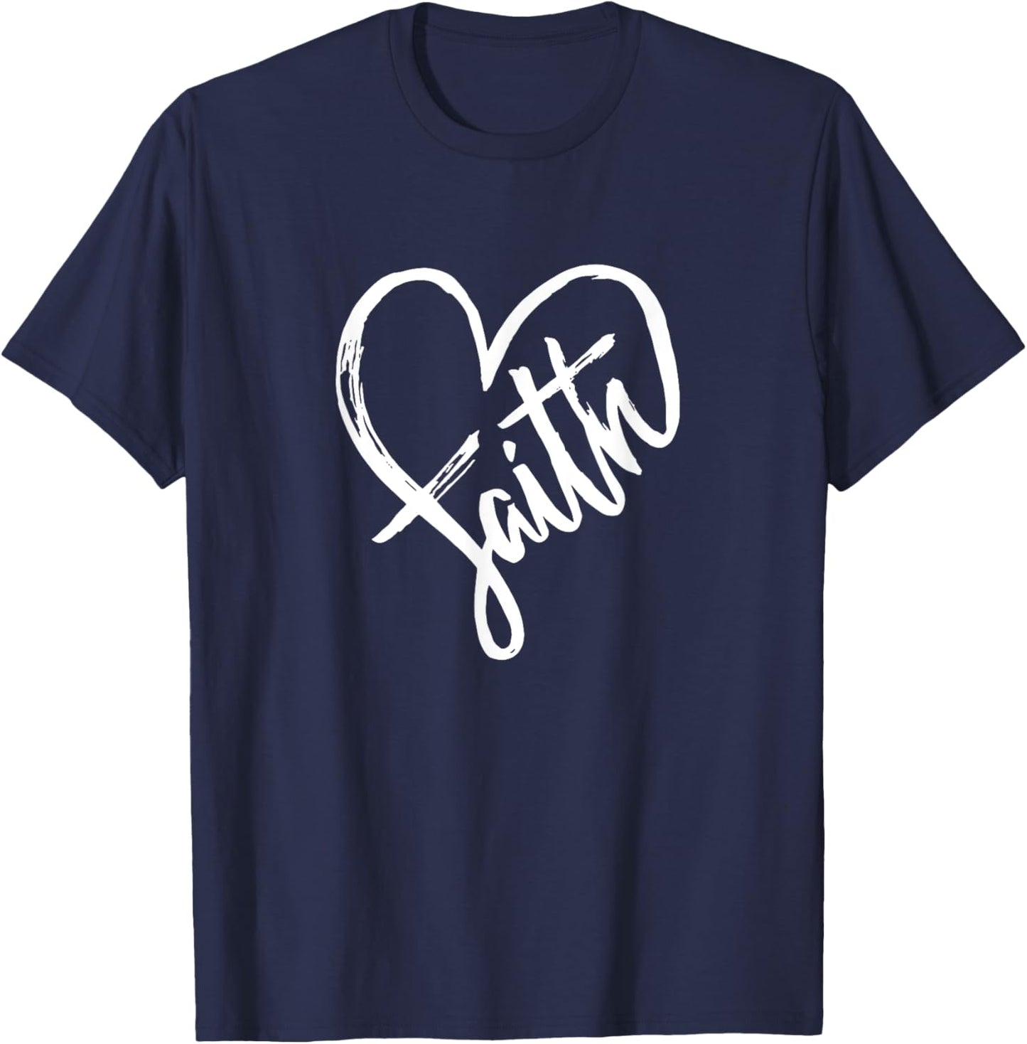 Faith Heart Love Religion - Jesus Believer Belief Crucifix T-Shirt - T-Shirt | Navy