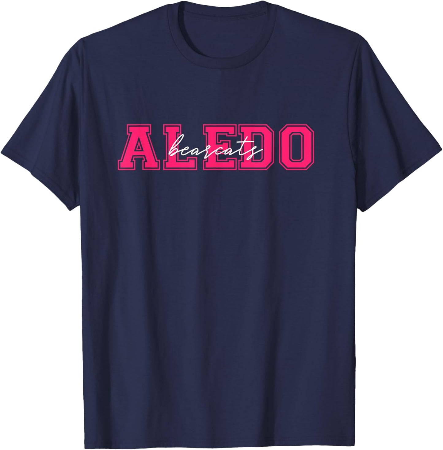 Aledo Texas Bearcats Pink Out Month Cancer T-Shirt - T-Shirt | Navy