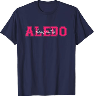 Aledo Texas Bearcats Pink Out Month Cancer T-Shirt - T-Shirt | Navy