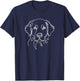 Minimalist Dog Line Art Golden Retriever Lovers T-Shirt - T-Shirt | Navy