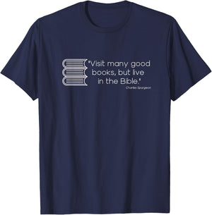 Live in the Bible Charles Spurgeon T-Shirt - T-Shirt | Navy