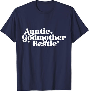 Auntie Godmother Bestie Gift from GodChild, God Mama Gift T-Shirt - T-Shirt | Navy