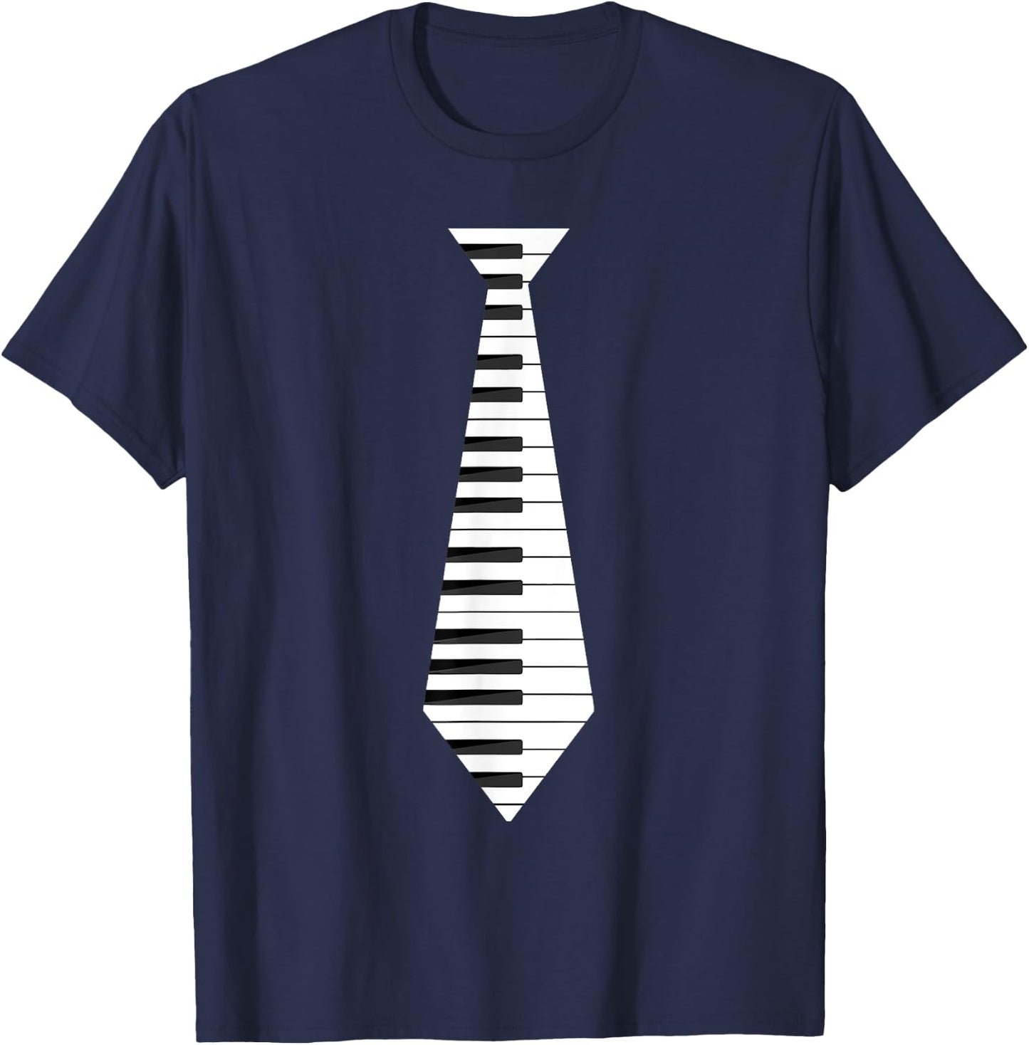 Musicians Piano Keyboard Necktie : & Graphic T-Shirt - T-Shirt | Navy