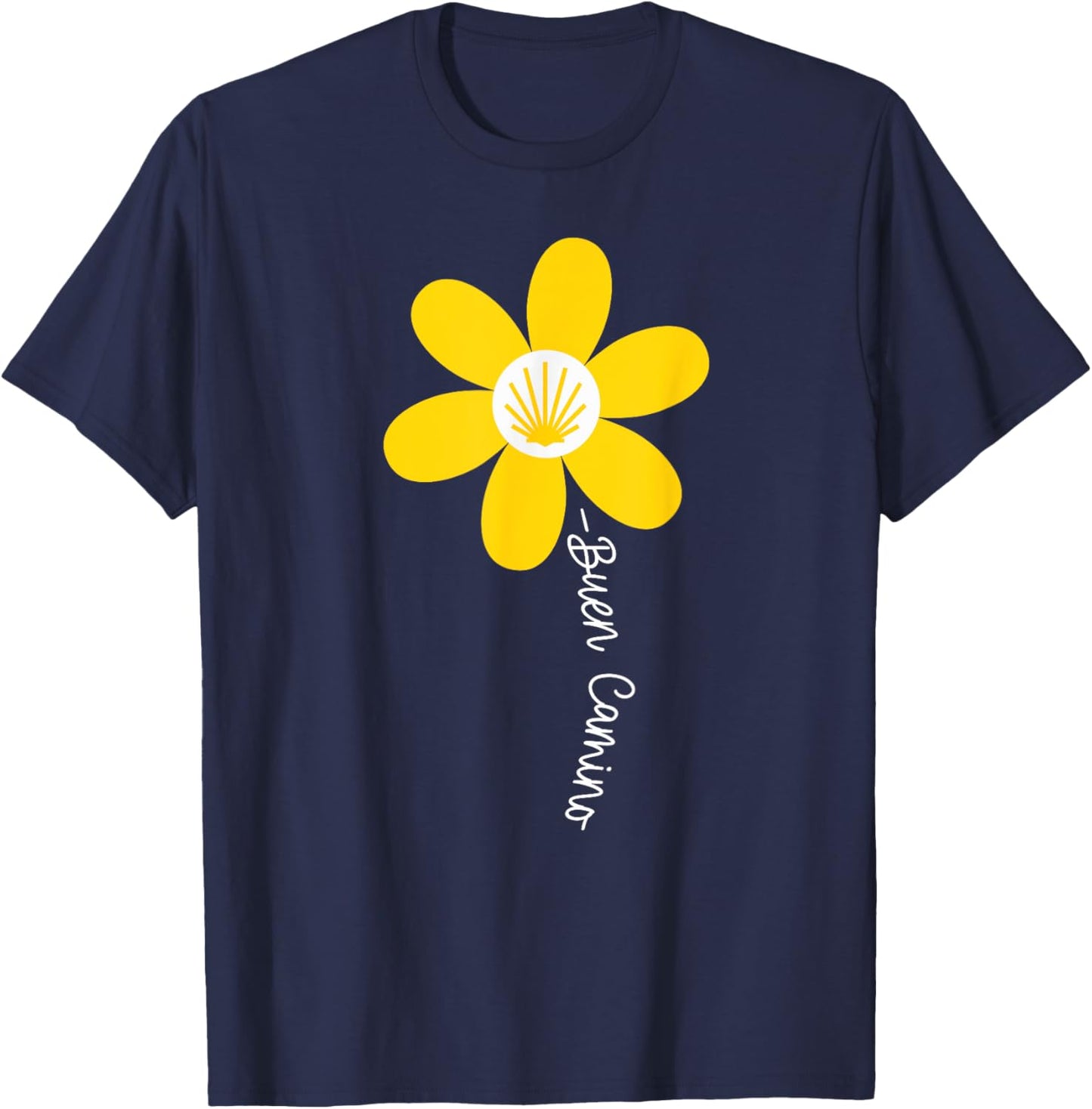 BUEN CAMINO Pilgrim Feminine Daisy Shell T-Shirt - T-Shirt | Navy