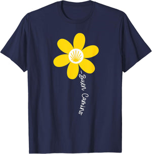 BUEN CAMINO Pilgrim Feminine Daisy Shell T-Shirt - T-Shirt | Navy