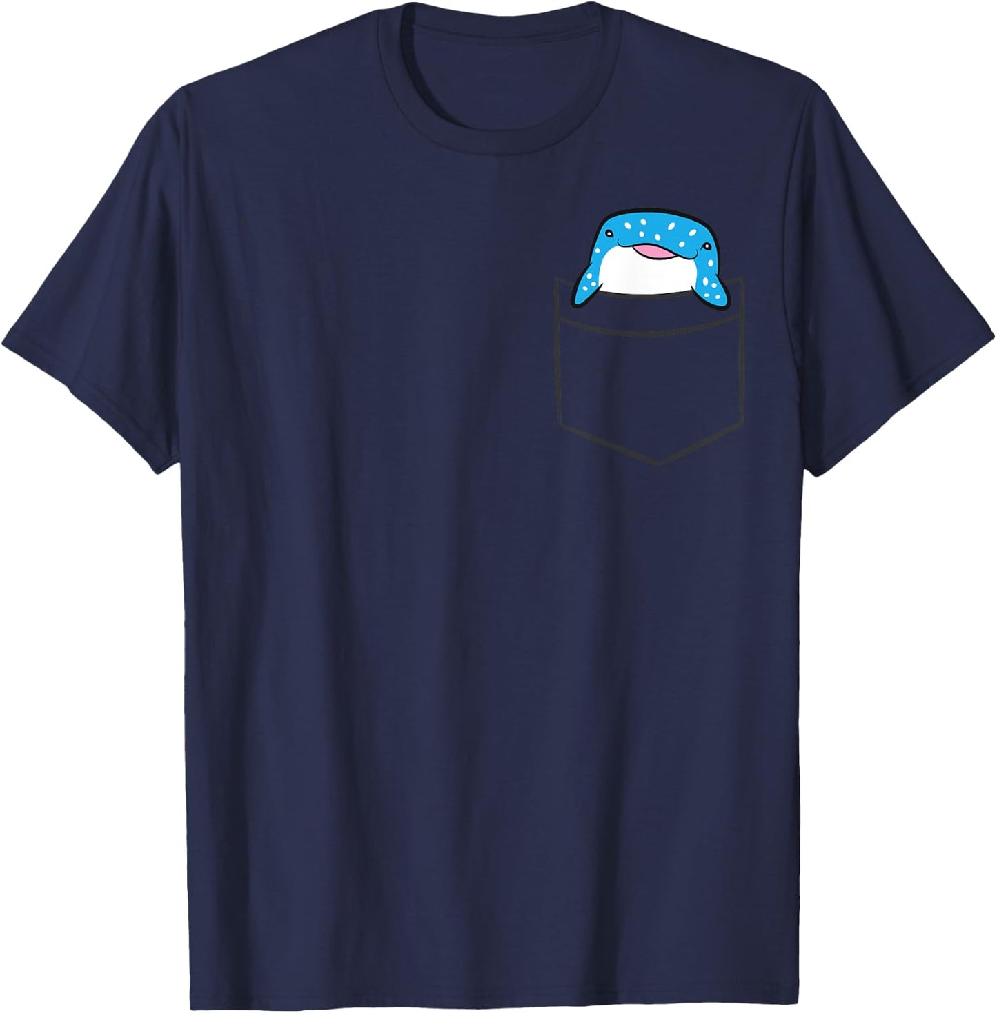 Whale Shark In The Pocket Ocean Animal Pocket Whale Shark T-Shirt - T-Shirt | Navy
