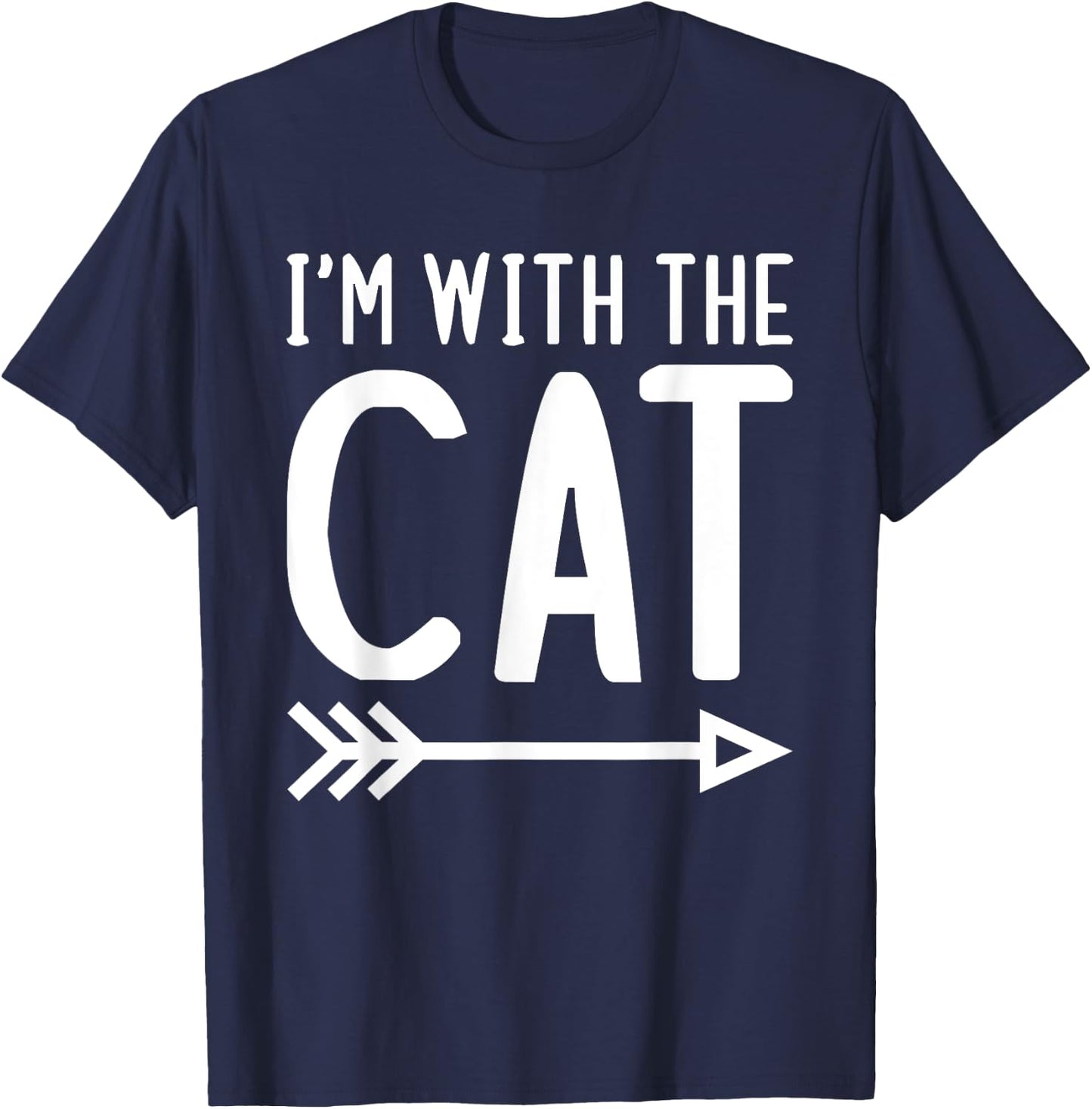 I'm With The Cat Funny Matching Halloween Couple Costume Women Kids T-Shirt - T-Shirt | Navy