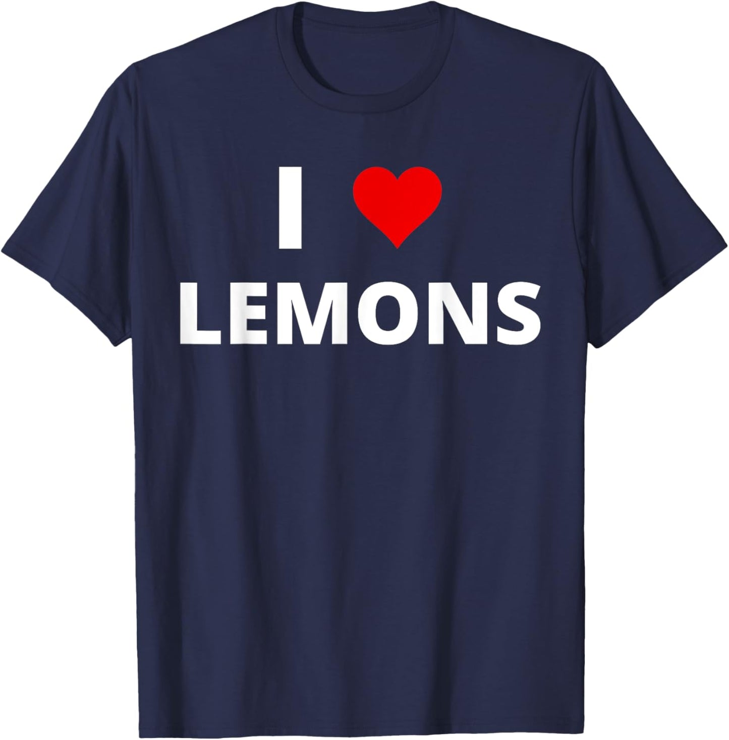 I Love Lemons, With A Red Heart T-Shirt - T-Shirt | Navy