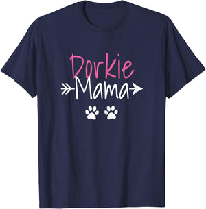 Dorkie Mama Funny Dorkie Dog Mom Women T-Shirt - T-Shirt | Navy
