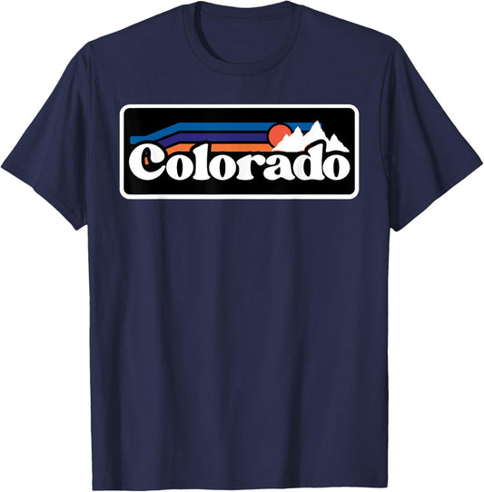 Colorado Retro Mountains Nature Hiking vintage T-Shirt - T-Shirt | Navy