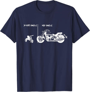 Your Uncle vs. My Uncle - Biker Edition Men Women Youth T-Shirt - T-Shirt | Navy