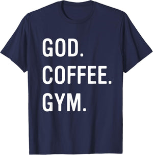 Christian God Coffee Gym Workout Women T-Shirt - T-Shirt | Navy