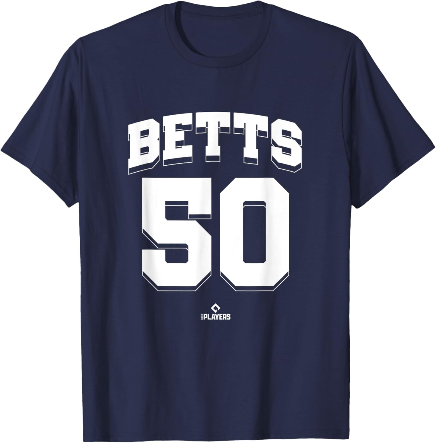 Mookie Betts 50 Los Angeles MLBPA T-Shirt - T-Shirt | Navy