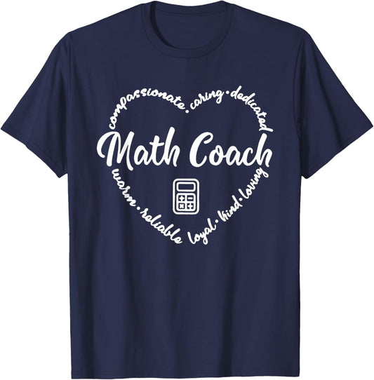 Math Coach Instructional Coach Math Teacher Women T-Shirt - T-Shirt | Navy