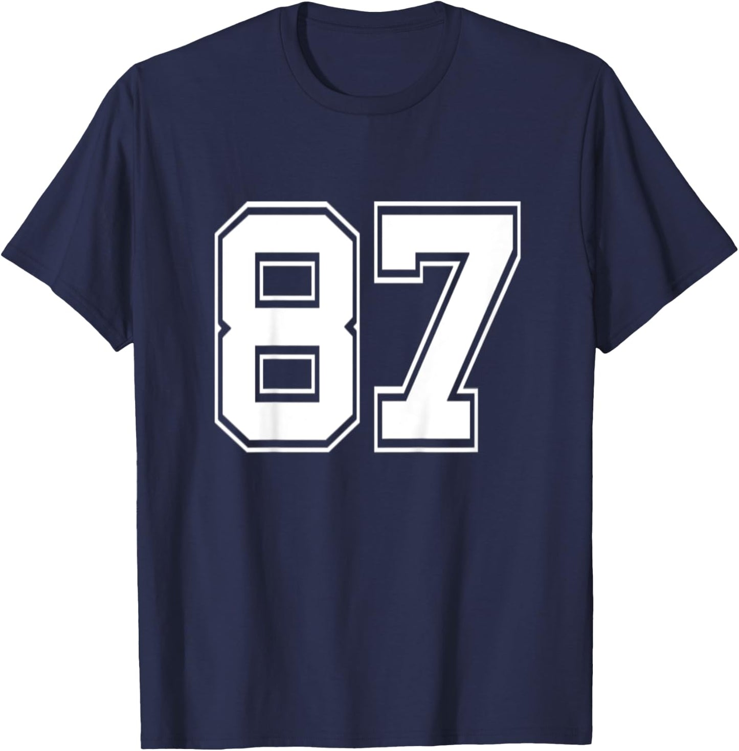Kids Number 87 Basketball Jersey Baseball Football Shirt T-Shirt - T-Shirt | Navy