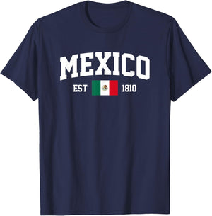 Mexico Flag Independence Est 16th September 1810 Mexican T-Shirt - T-Shirt | Navy