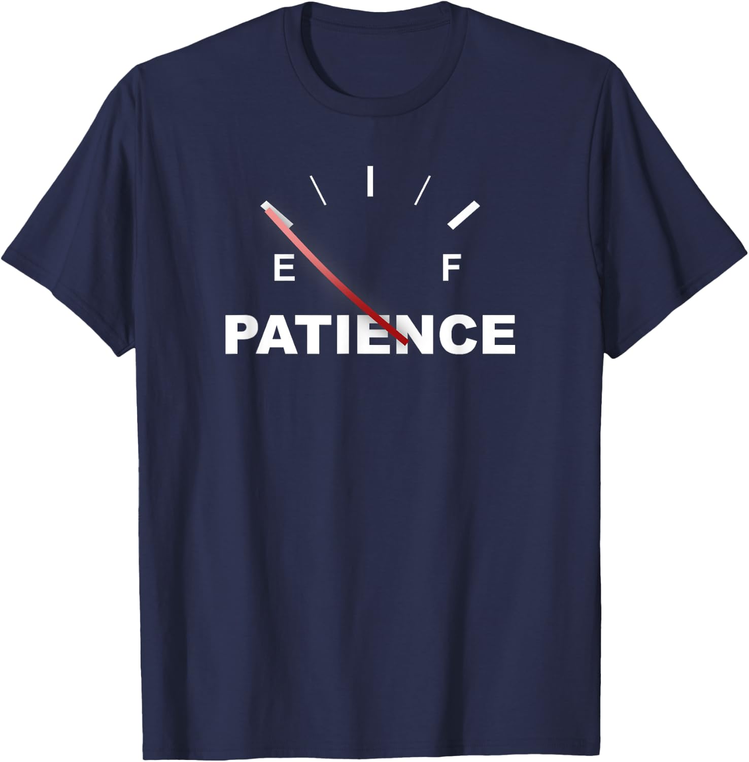 Out of Patience Funny Sarcastic Novelty T-Shirt - T-Shirt | Navy