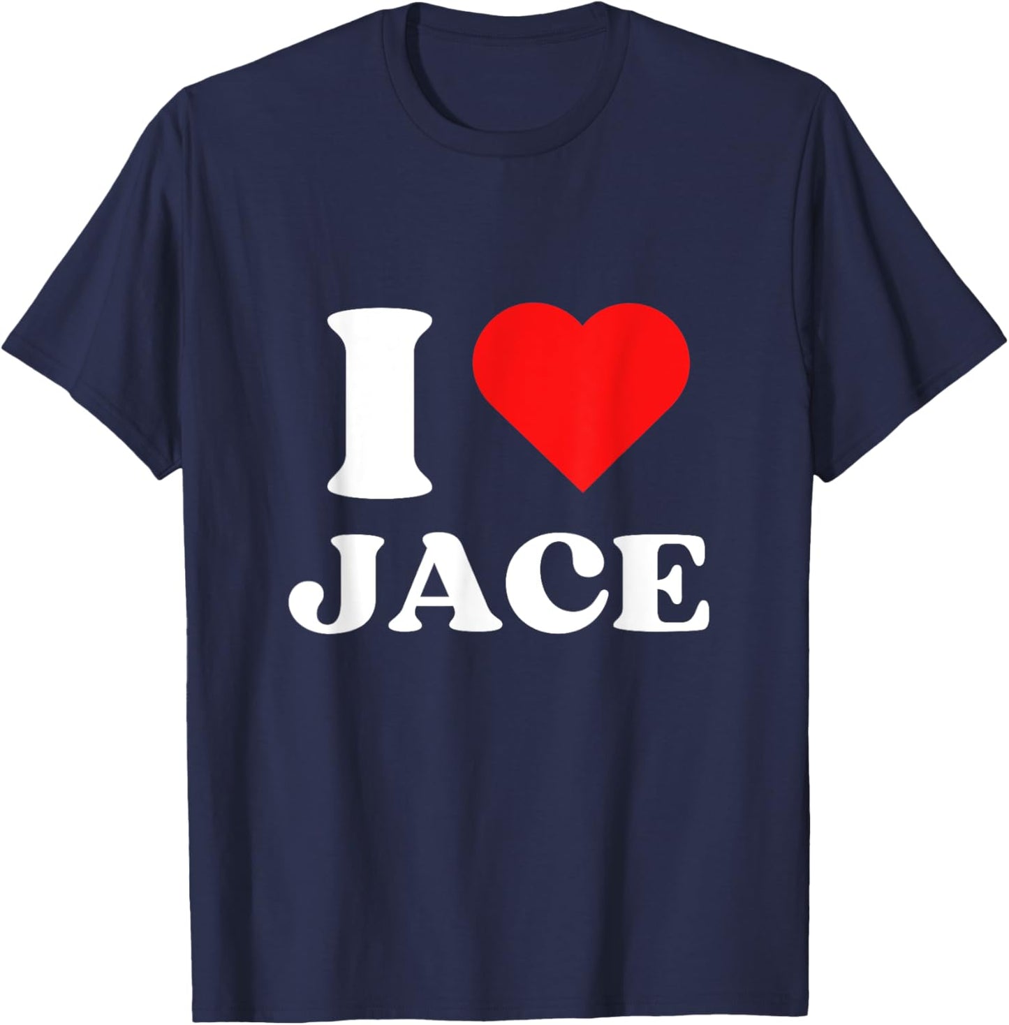 I Love Jace I Heart Jace Name Y2k Valentines Day T-Shirt - T-Shirt | Navy