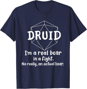 Druid Funny Character Joke Roleplaying Games RPG Gamer T-Shirt - T-Shirt | Navy