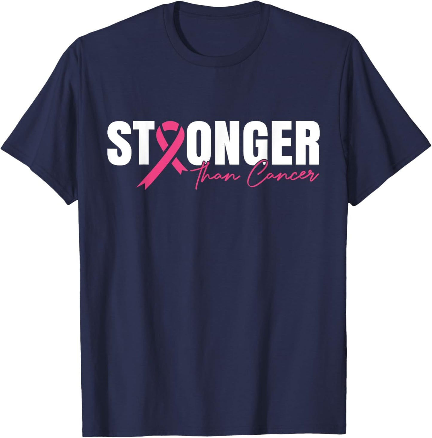 SOMMAS CANCER AWARENESS Cancer Encouragement Gift Inspirational Stronger Than Cancer T-Shirt - T-Shirt | Navy
