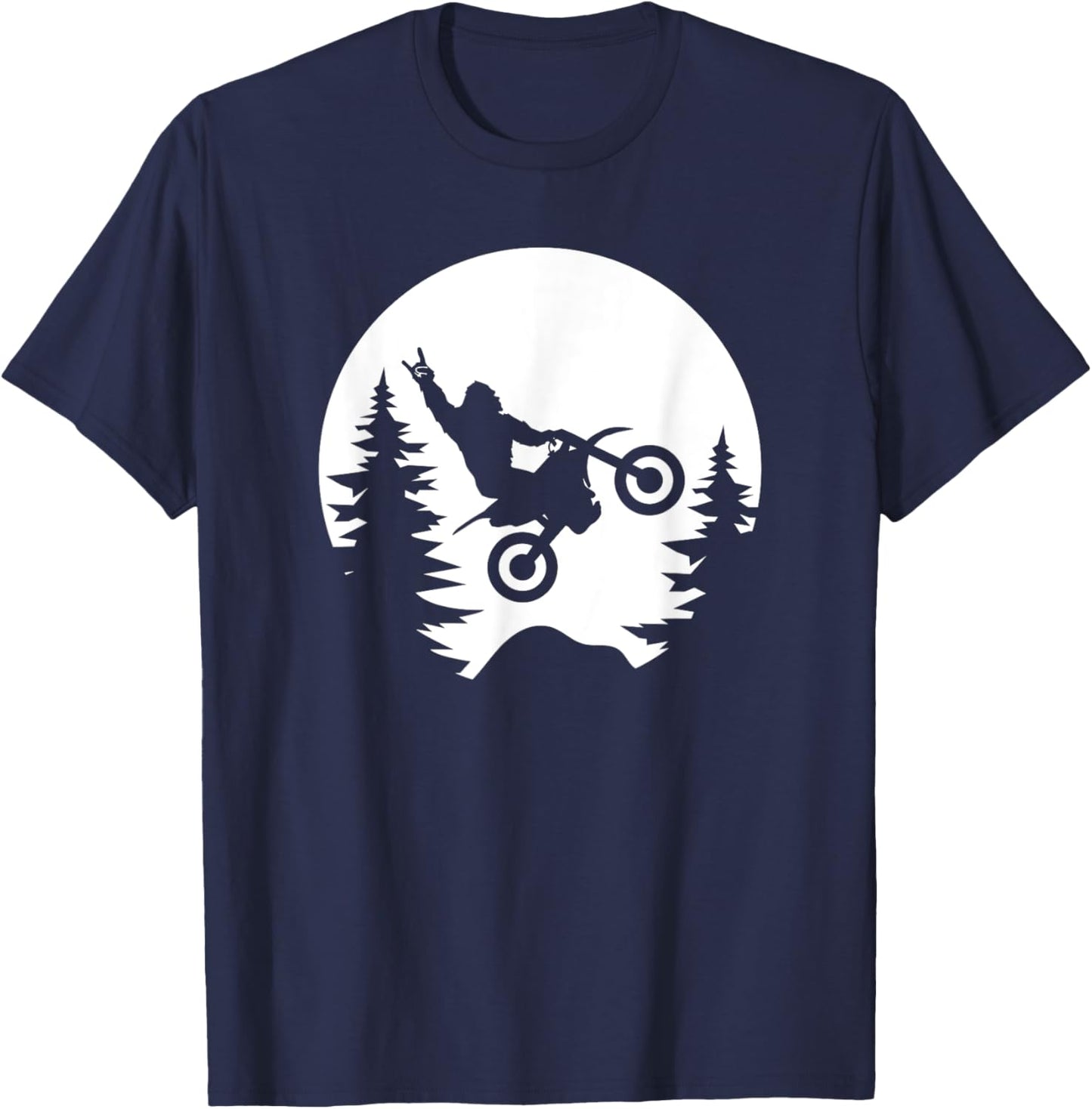 Funny Bigfoot Sasquatch Dirt Bike T-Shirt - T-Shirt | Navy