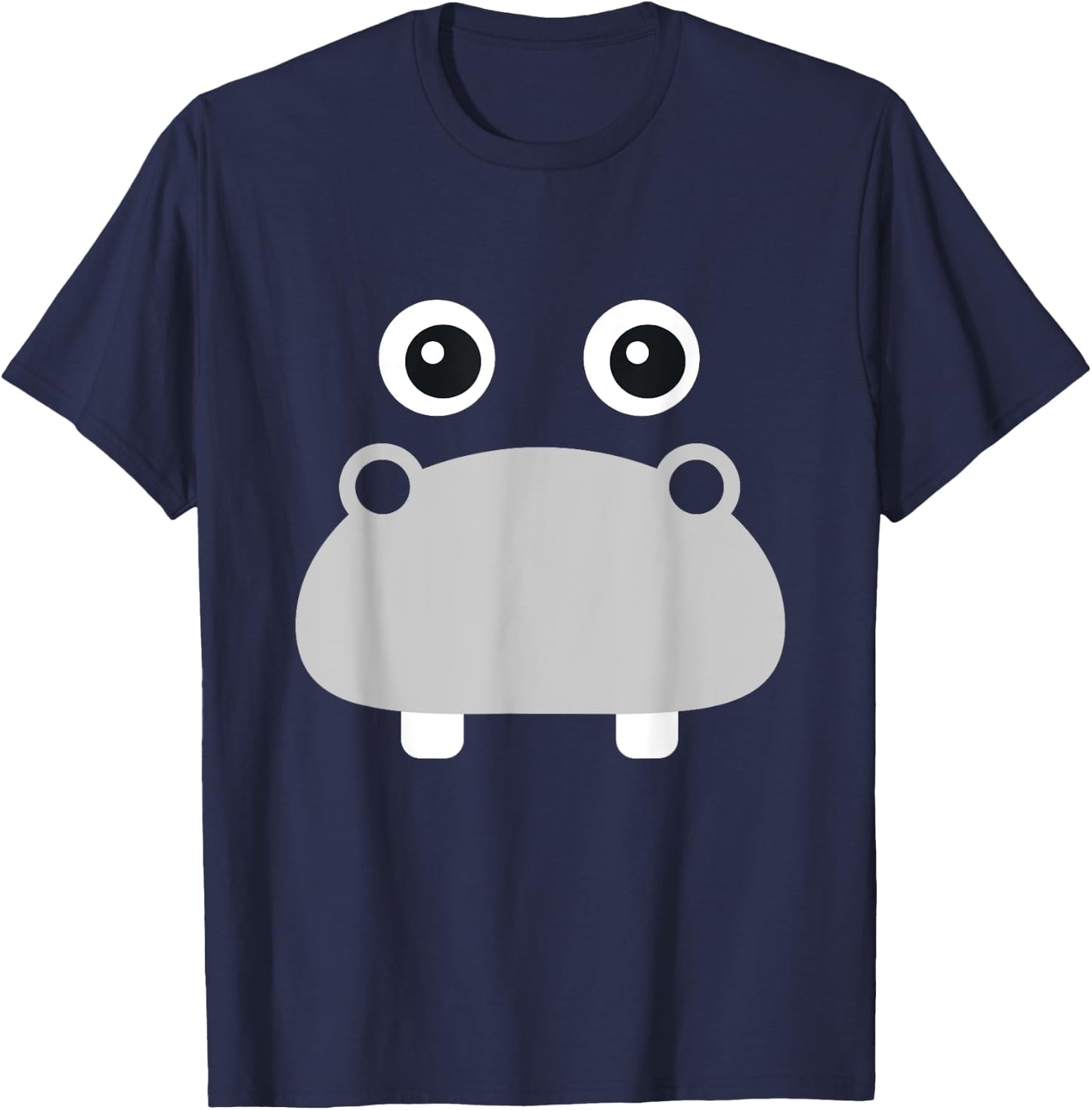 Kawaii Hippo Face Easy Animal Costume T-Shirt - T-Shirt | Navy
