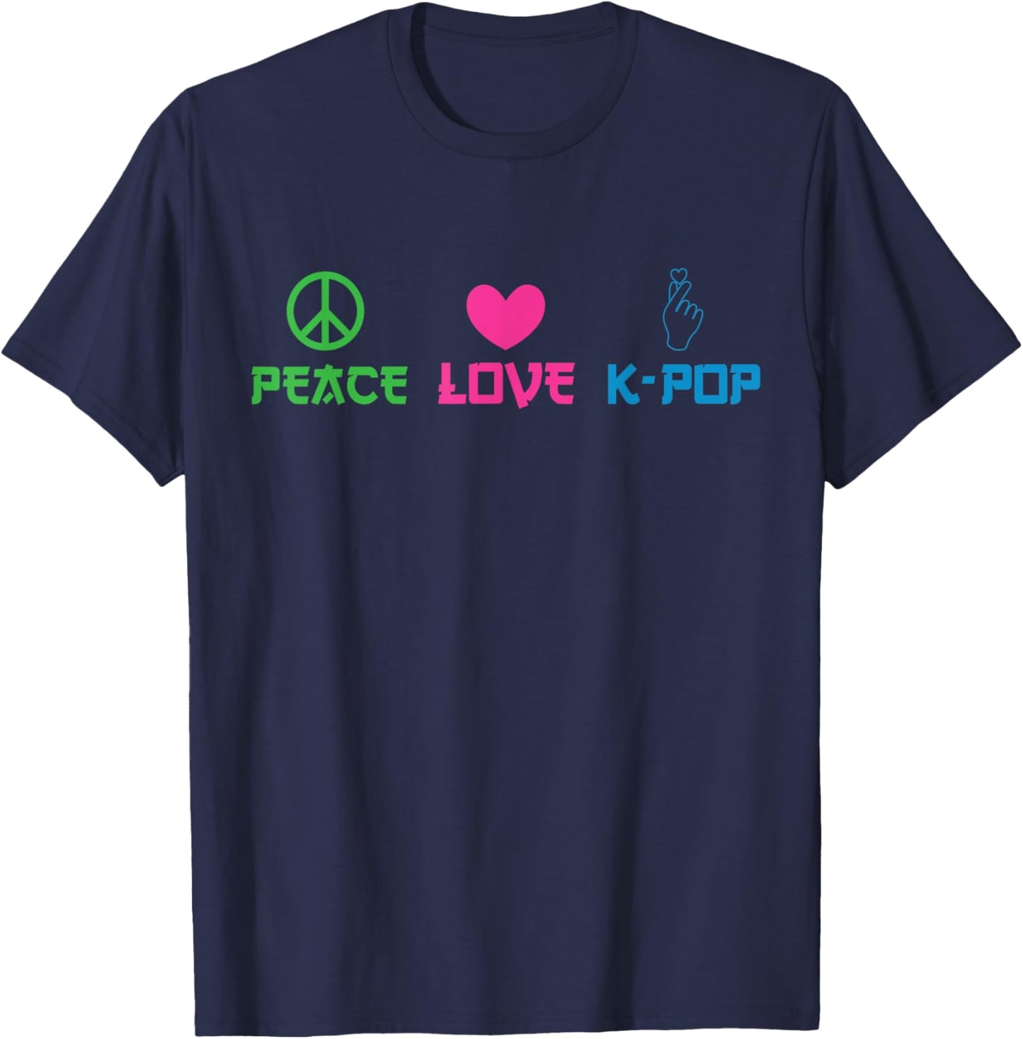 Peace Love K-Pop T-Shirt - T-Shirt | Navy