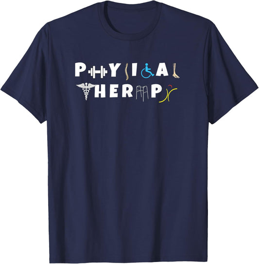 Physical Therapy Shirt Funny PT T-Shirt - T-Shirt | Navy