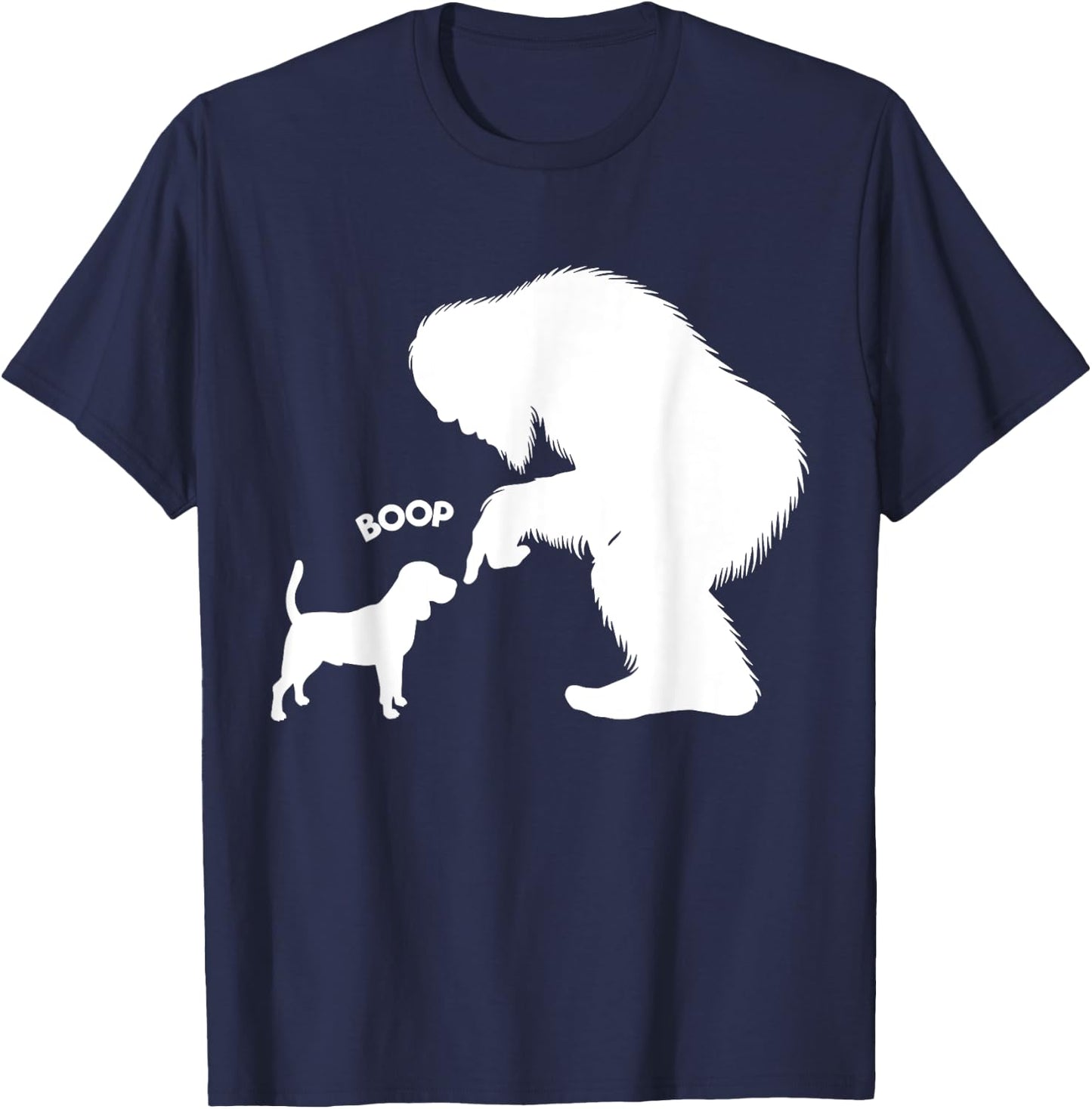 Funny Bigfoot Sasquatch Beagle Boop T-Shirt - T-Shirt | Navy