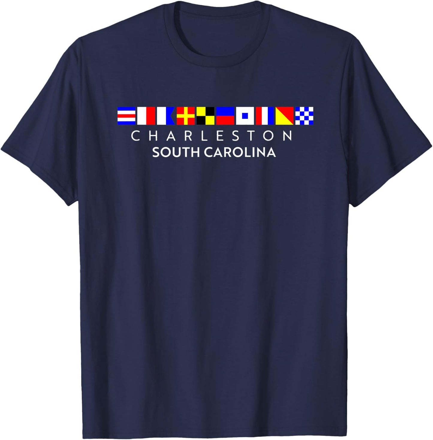 Nautical Flag Alphabet Gift - Charleston South Carolina T-Shirt - T-Shirt | Navy