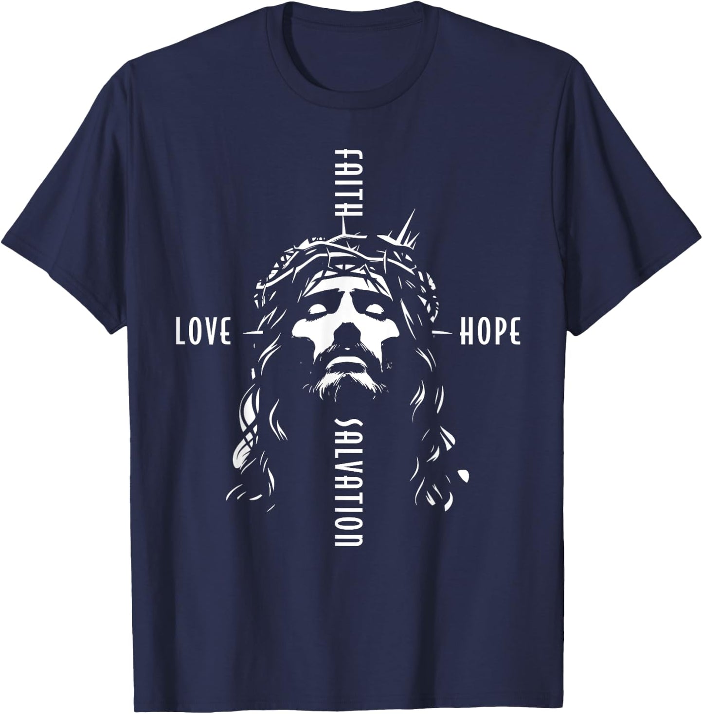 Jesus Cross Beautiful Christian Faith Love Hope Salvation T-Shirt - T-Shirt | Navy