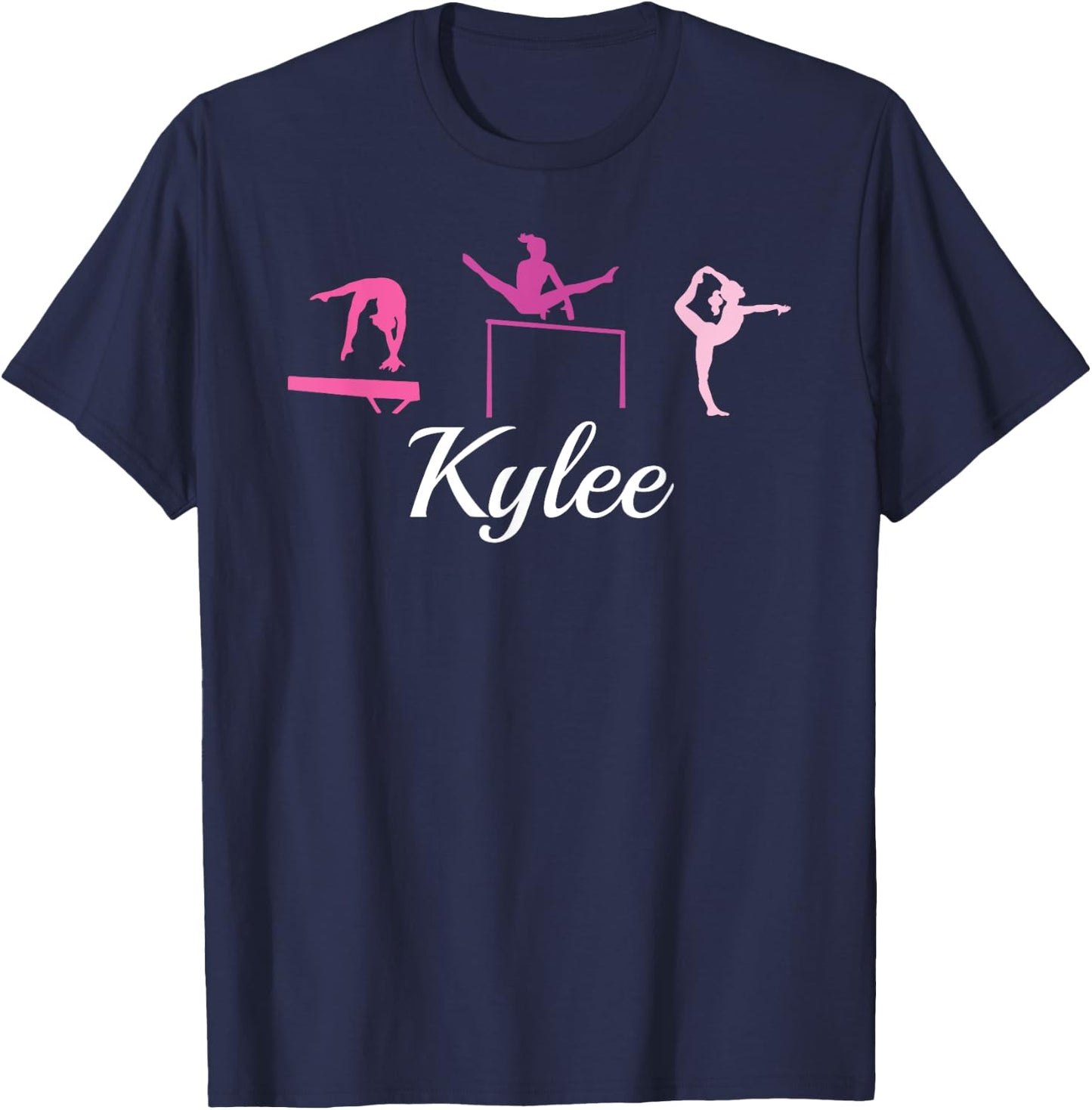 Kylee Name Gift Personalized Gymnastics T-Shirt - T-Shirt | Navy