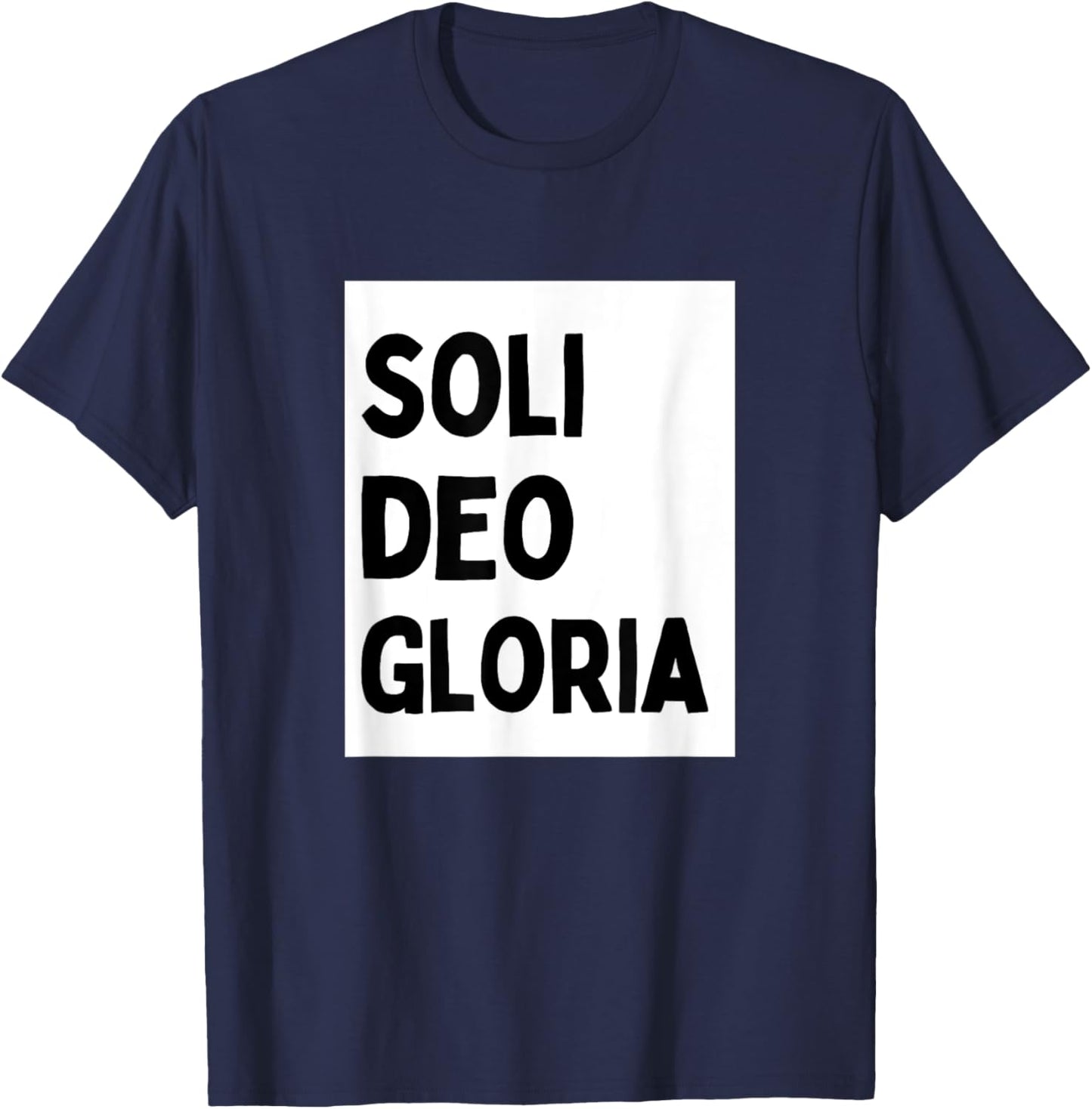 Soli Deo Gloria - Minimalist Christian Religious Jesus T-Shirt - T-Shirt | Navy