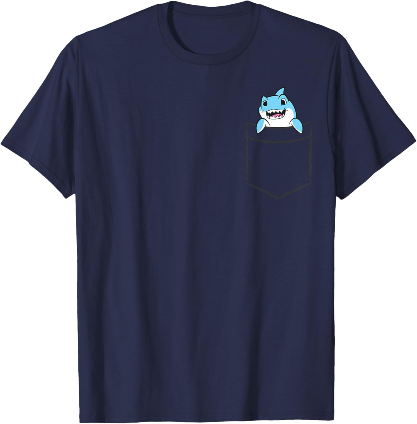 Shark In A Pocket Funny Pocket Shark T-Shirt - T-Shirt | Navy