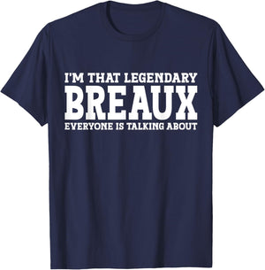 Breaux Surname Funny Team Family Last Name Breaux T-Shirt - T-Shirt | Navy